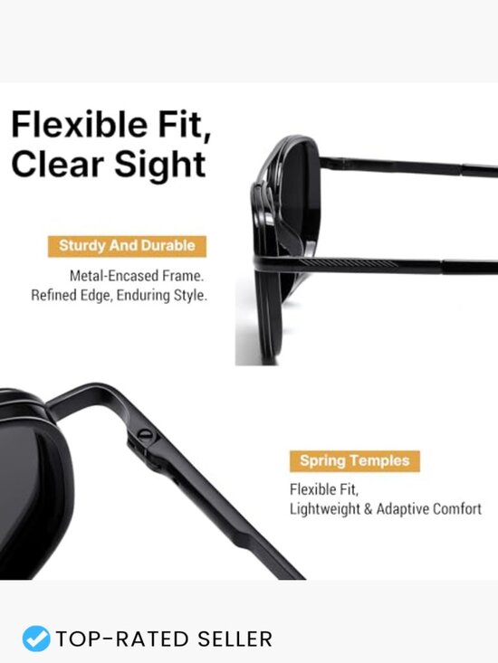 Classic Retro Square Metal Frame Polarized Aviator Sunglasses for Driving Travel main image 5
